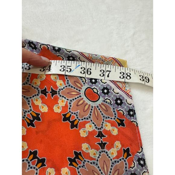 Johnny Was Jade Veronica Silk Print Tunic Top Womens L Multicolor Tassels - Picture 9 of 10